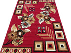 Royal Red Floral Geometric Carpet