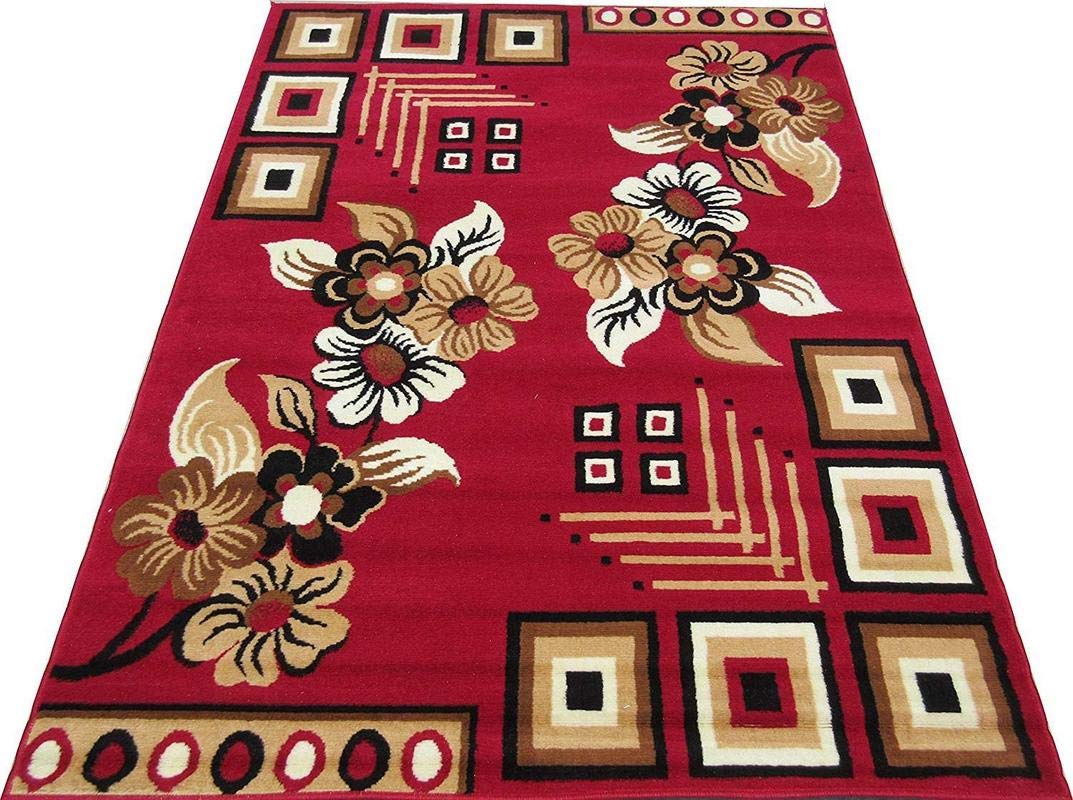 Royal Red Floral Geometric Carpet