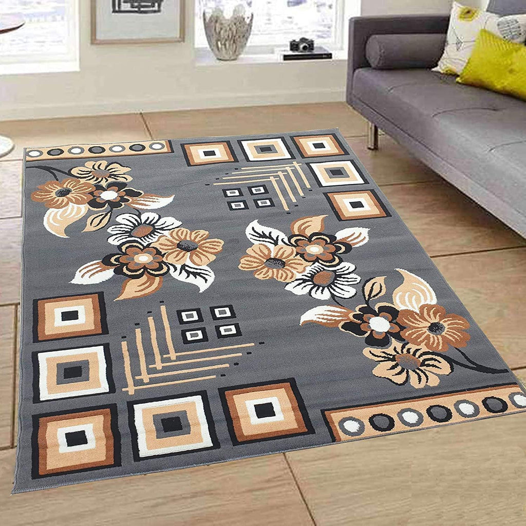 Modern Floral Geometric Carpet