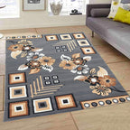 Modern Floral Geometric Carpet