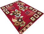Royal Red Floral Geometric Carpet