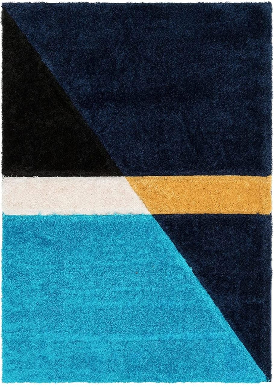 Modern Color-Block Shaggy Carpet