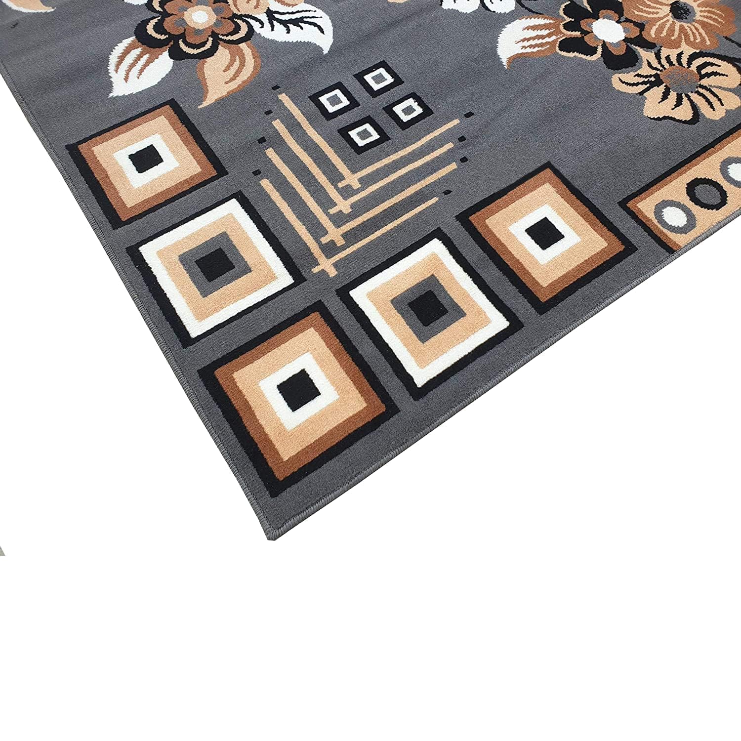 Modern Floral Geometric Carpet