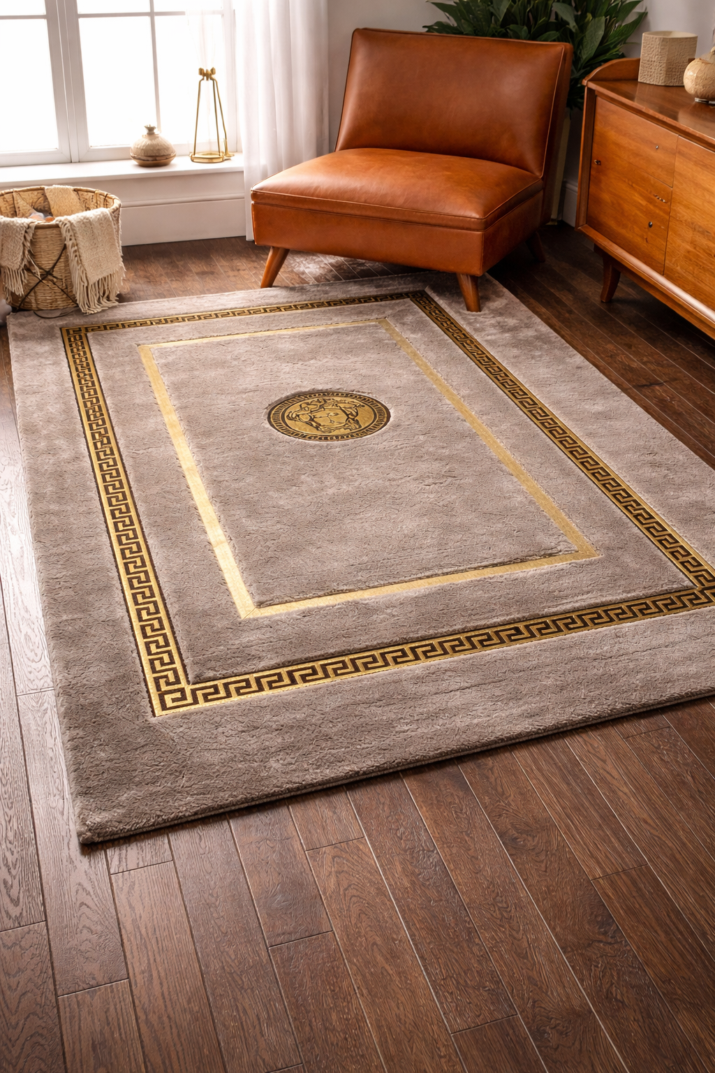 Greek Medallion Carpet – Golden Ivory